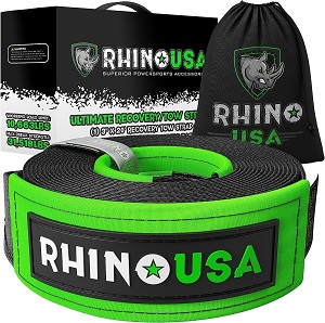 Rhino USA Recovery Tow Strap Lab Tested 31,518lb Break Strength