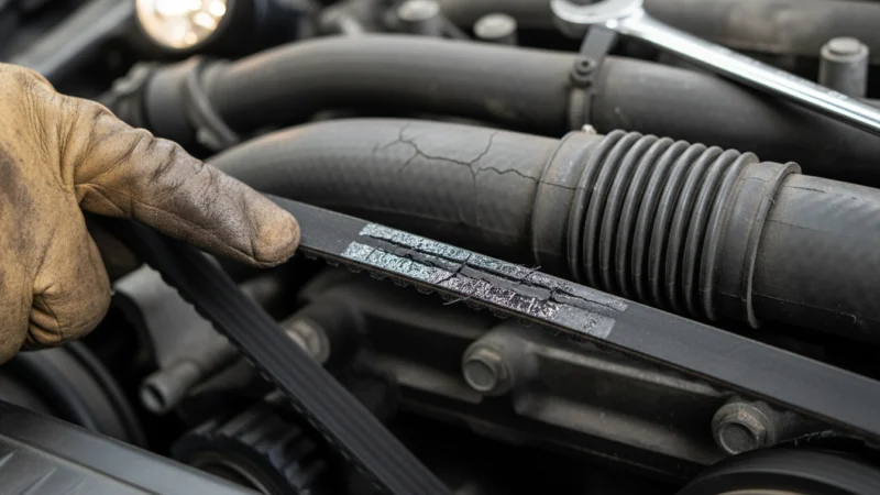 Identifying Common Belt Problems Cracks Fraying Glazing – inspect car belts hoses