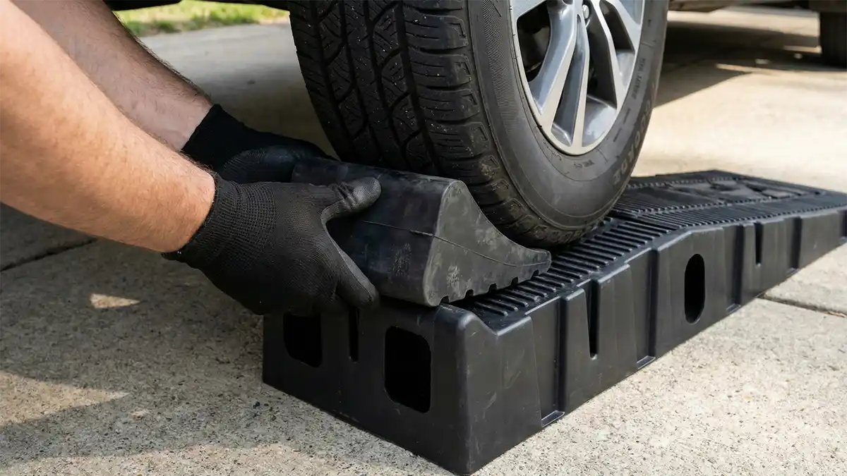 how to secure car on ramps safely