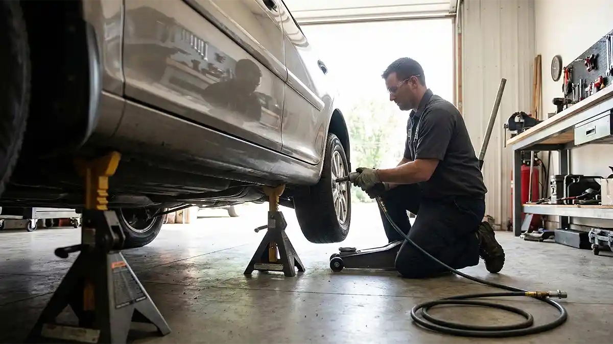 safe way to use impact wrench on jack stands