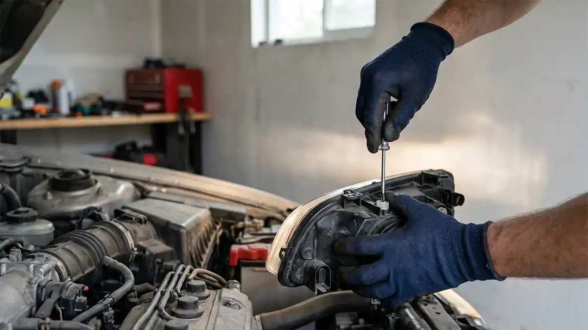 how to adjust headlight aim at home