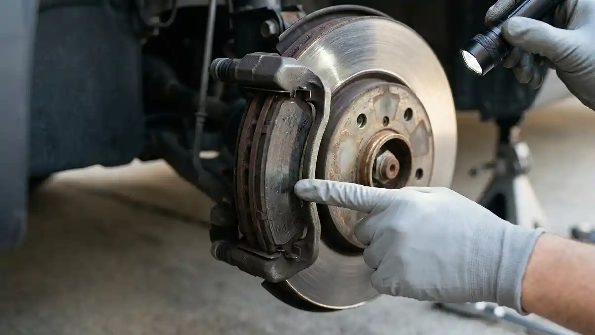 how to visually inspect brakes at home