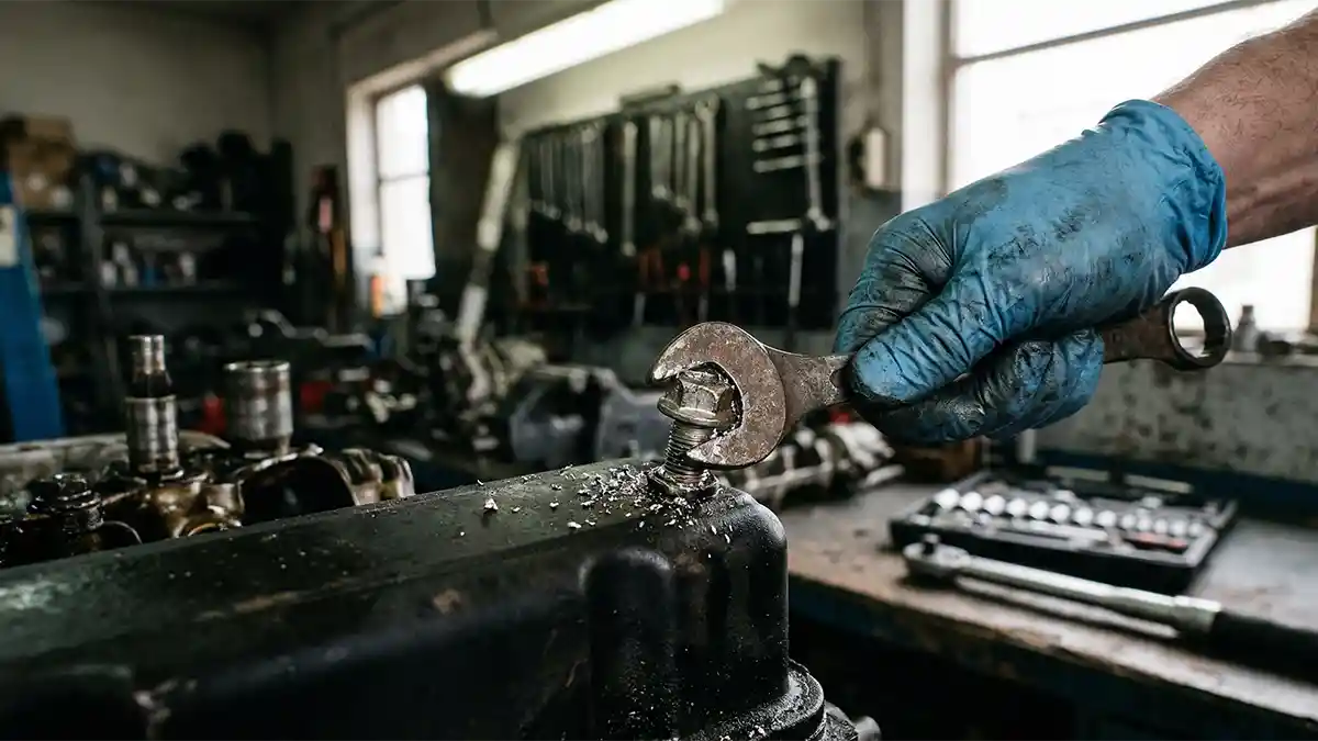 using wrong size tools and stripping bolts